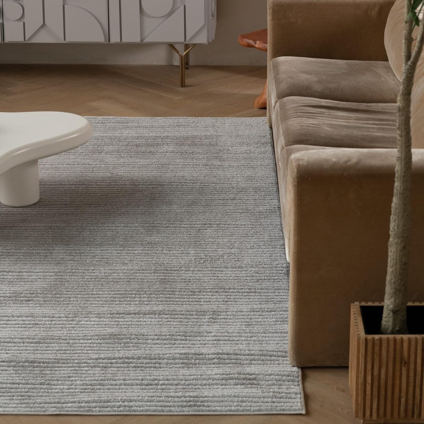 RUG BRANCH Alfombra 5'x7' (5'3" x 7'1") Area Rug Cream Beige AS1412GY57 - Thumbnail 3