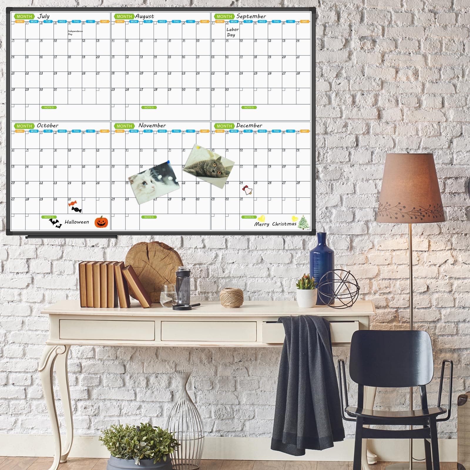 JILoffice Dry Erase Calendar Whiteboard 48x36 Black Aluminum Frame Wall Mounted - Thumbnail 7