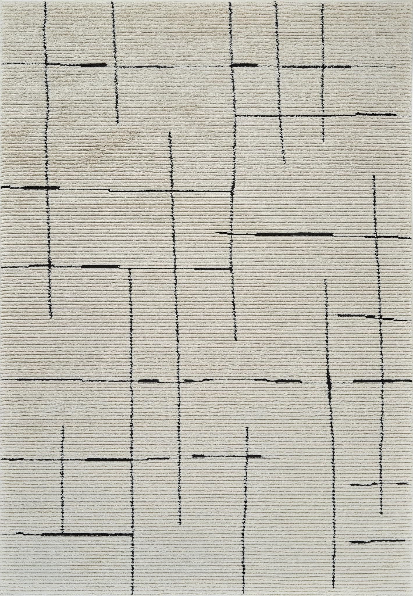 RUG BRANCH Domus 4'x6' (3'11" x 5'7") Area Rug Black Cream - Thumbnail 2