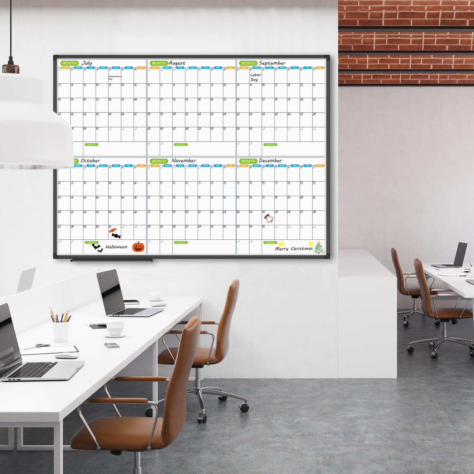 JILoffice Dry Erase Calendar Whiteboard 48x36 Black Aluminum Frame Wall Mounted - Thumbnail 6