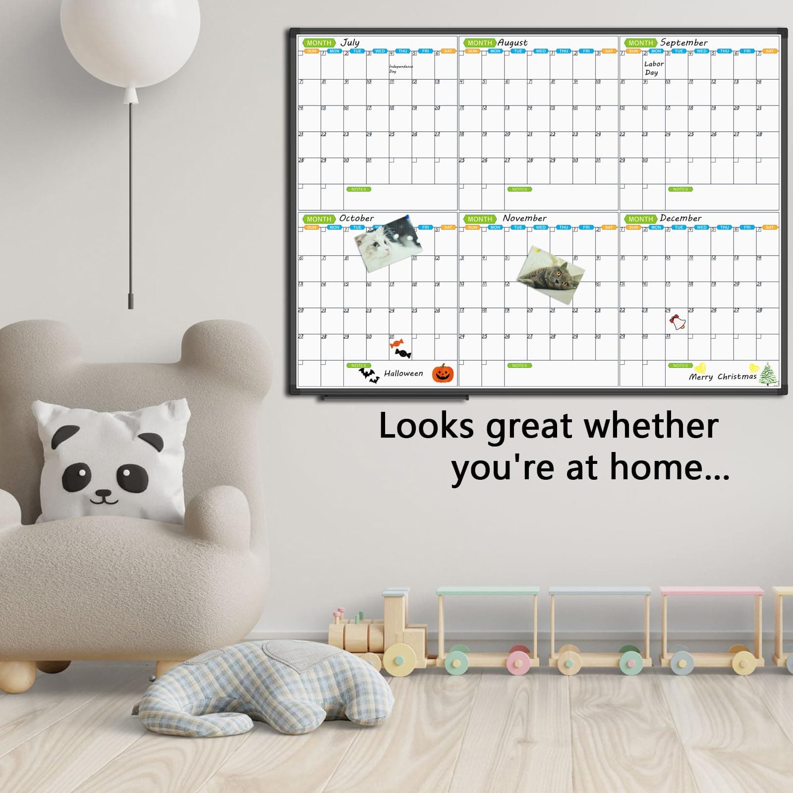 JILoffice Dry Erase Calendar Whiteboard 48x36 Black Aluminum Frame Wall Mounted - Thumbnail 4
