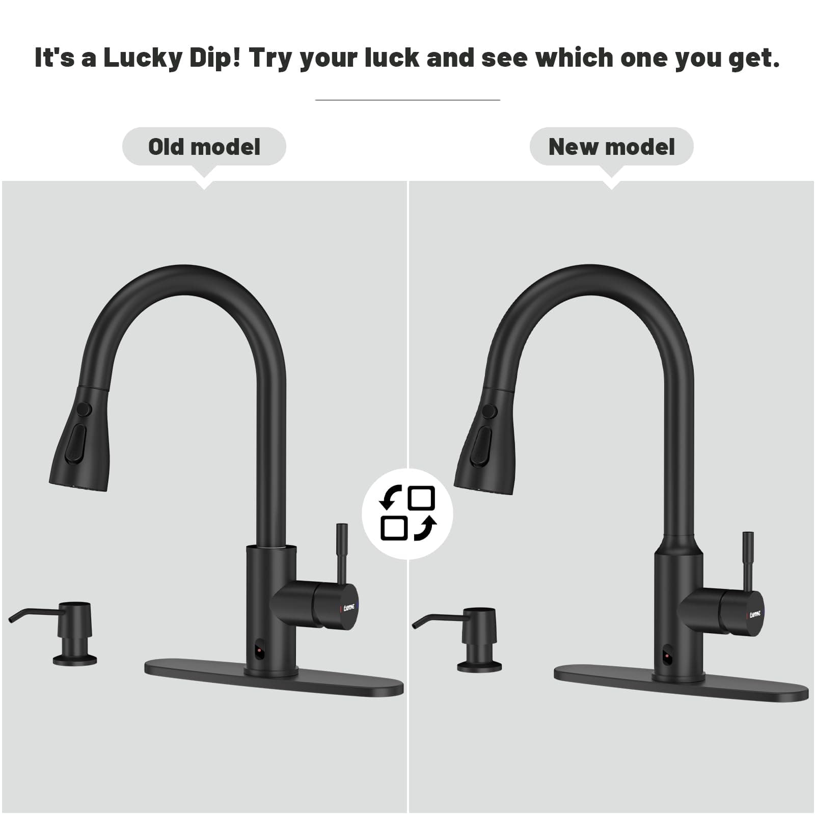 DAYONE Touchless Kitchen Faucet Black Pull Down Sprayer Soap Dispenser - Thumbnail 2