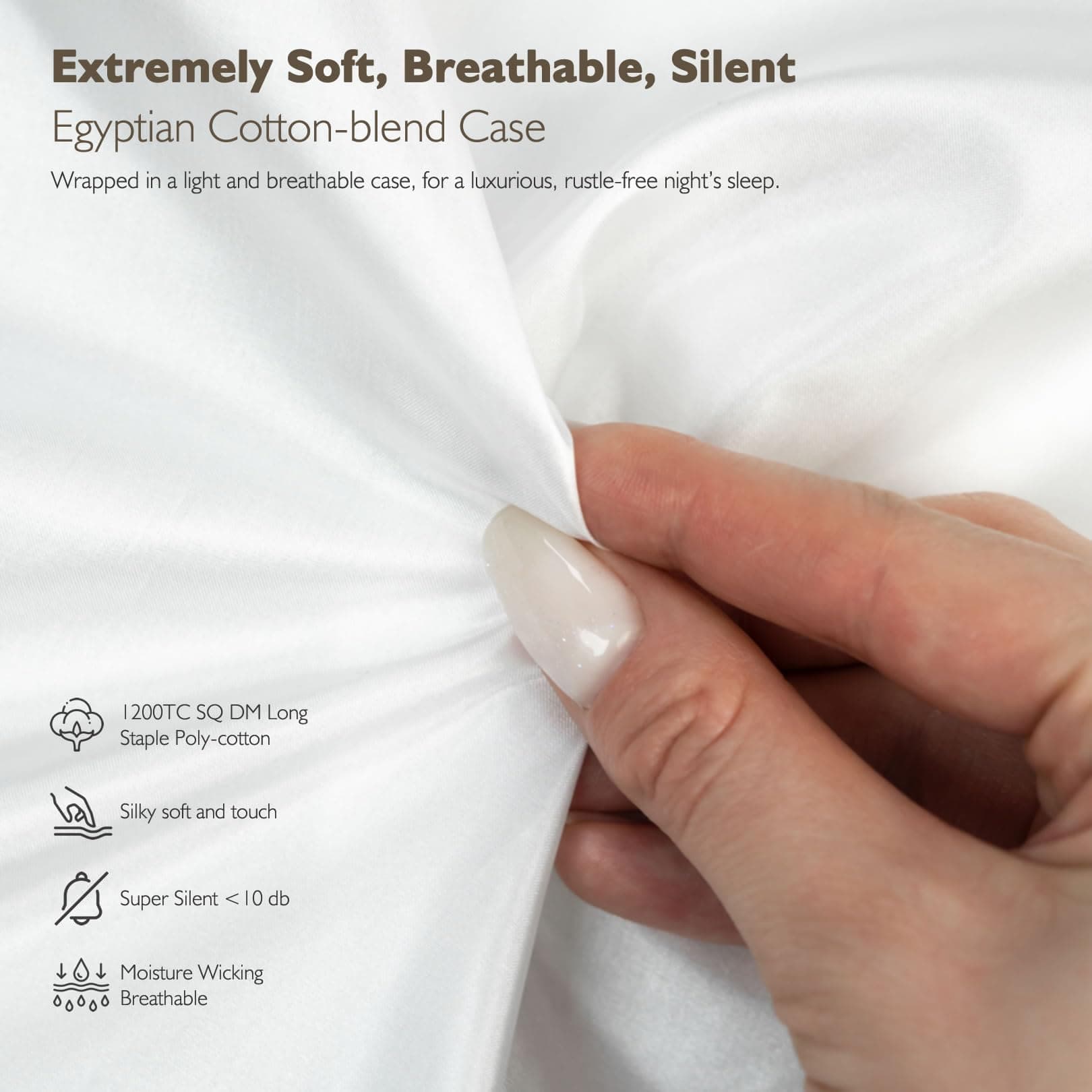 Cobnom All Season Feather Down Comforter Oversized King White 120x98 - Thumbnail 4