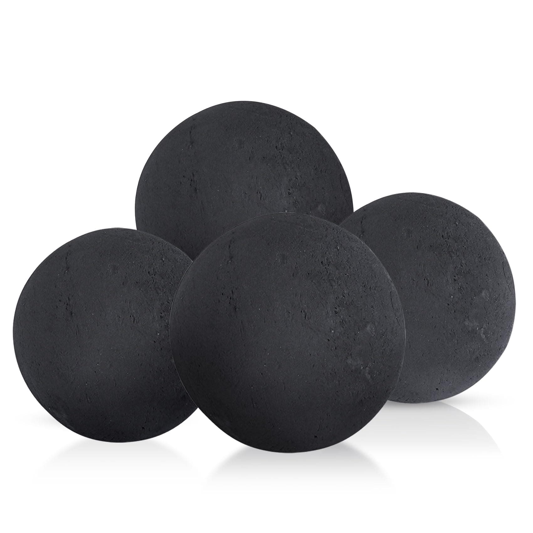 FlameDuty FD-007Black-6In Ceramic Fire Balls 6 Inch Black Set of 4 Fire Pit
