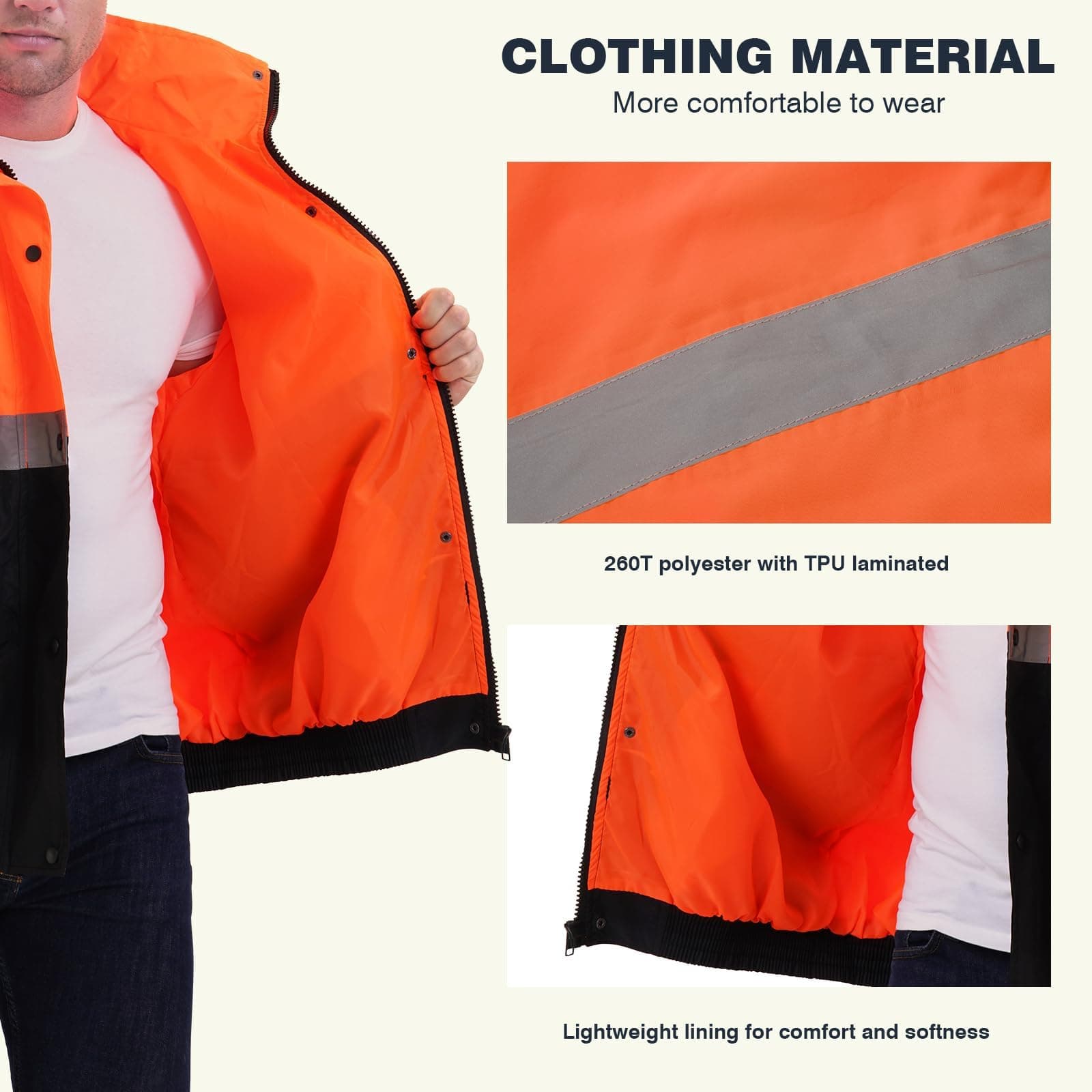 SKSAFETY J2072-5XL Men's Hi Vis Waterproof Softshell Jacket ANSI Class 3 - Thumbnail 3
