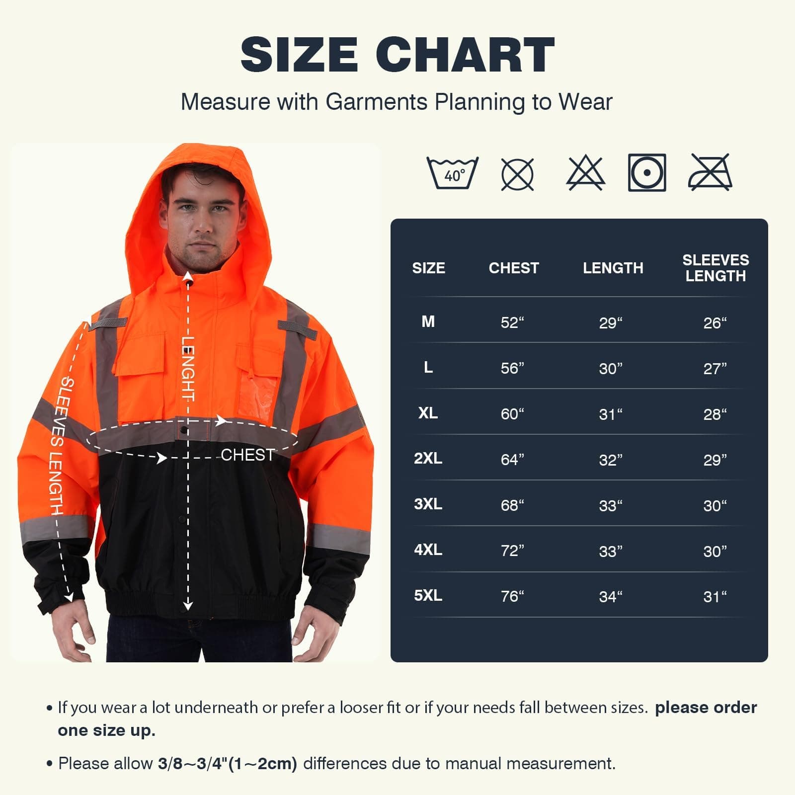 SKSAFETY J2072-5XL Men's Hi Vis Waterproof Softshell Jacket ANSI Class 3 - Thumbnail 6