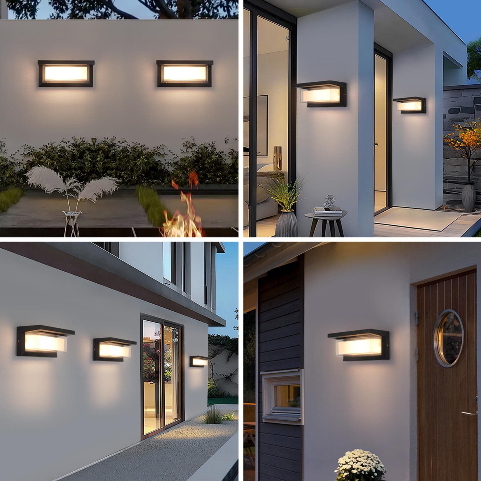2 Pack 24W LED Outdoor Wall Lights 3-Color 2100LM IP65 Waterproof Adjustable - Thumbnail 2
