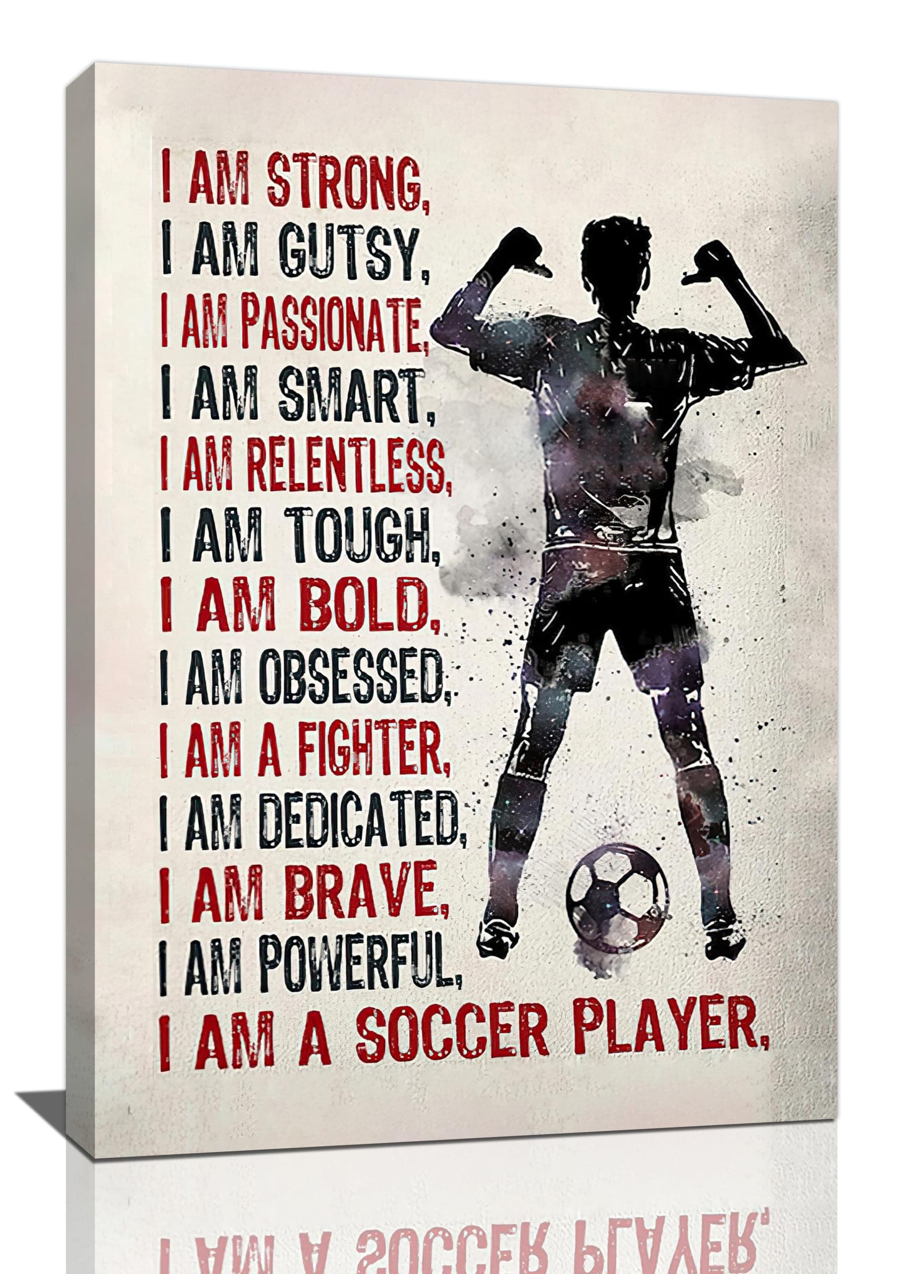 Gyeong Retro Soccer Canvas Print Wall Art 16"x24"