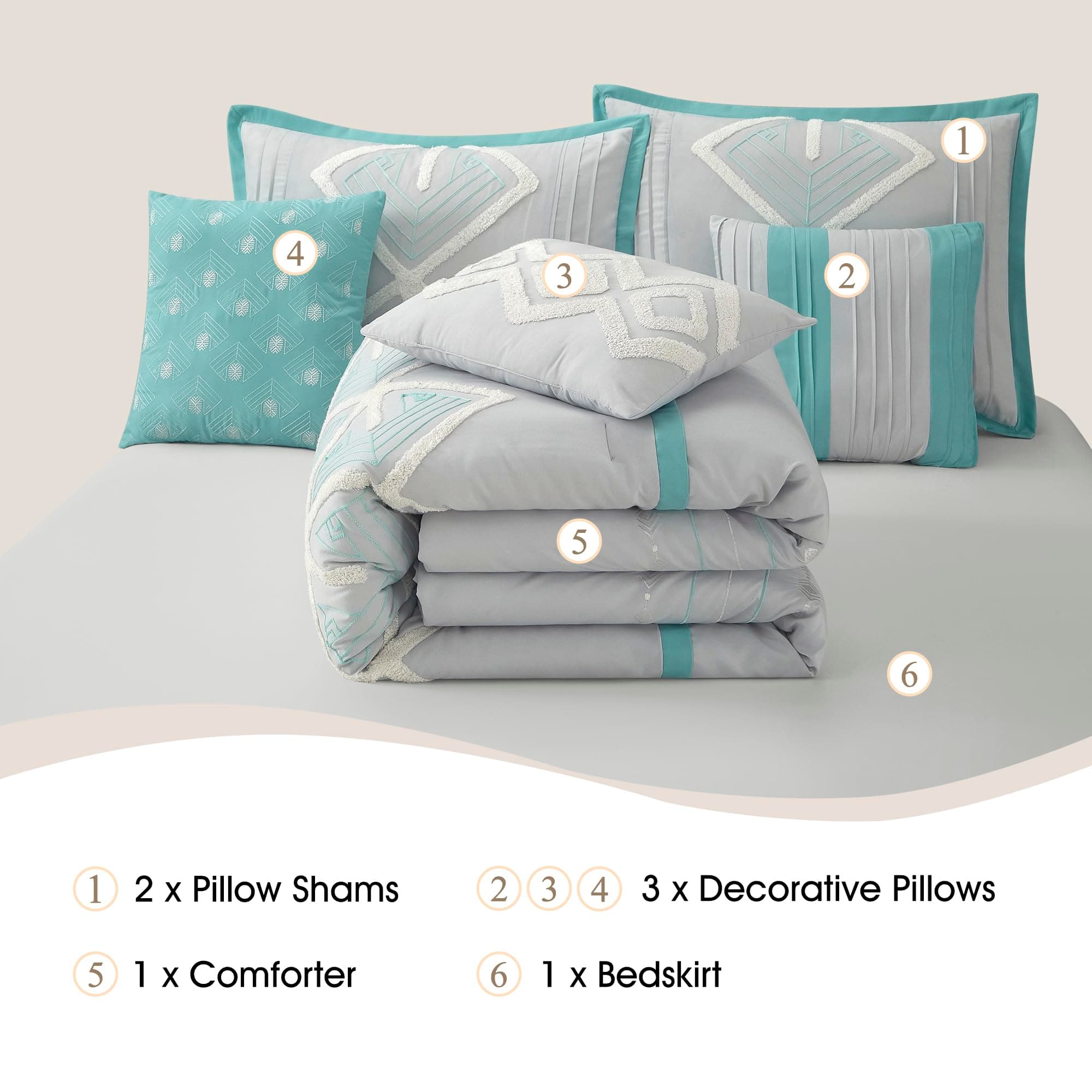 Stratford Park Blue Queen Size 7 Piece Comforter Set - Thumbnail 3