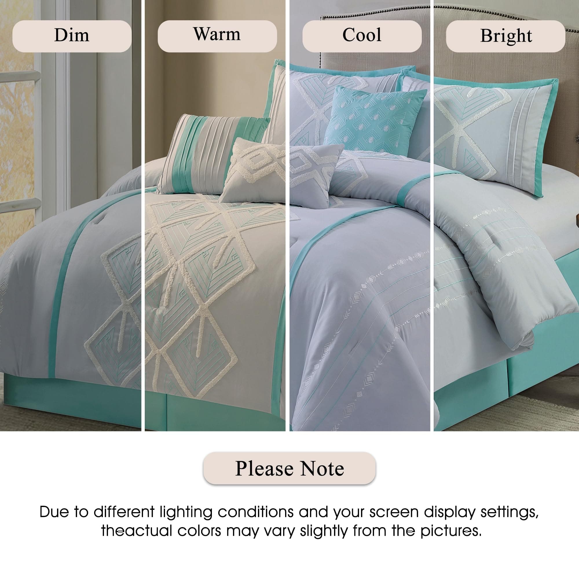 Stratford Park Blue Queen Size 7 Piece Comforter Set - Thumbnail 5