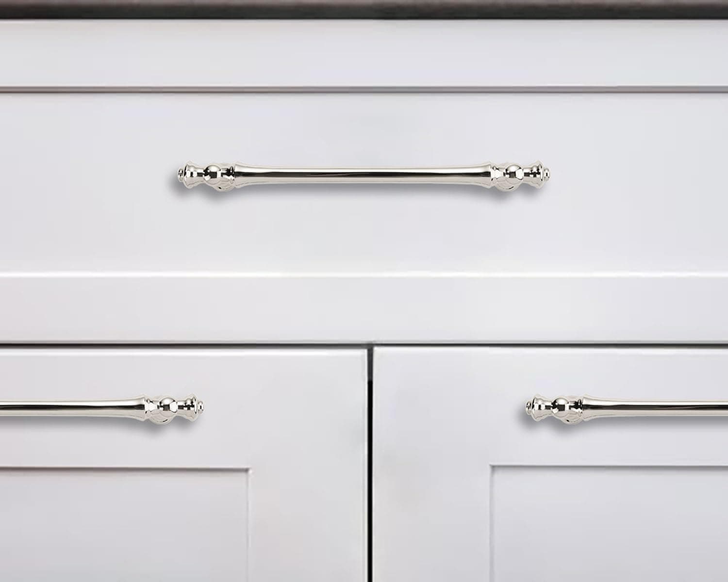 khtumeware 10 Pack 3-3/4 Inch (96mm) Polished Nickel Zinc Cabinet Drawer Pulls - Thumbnail 4