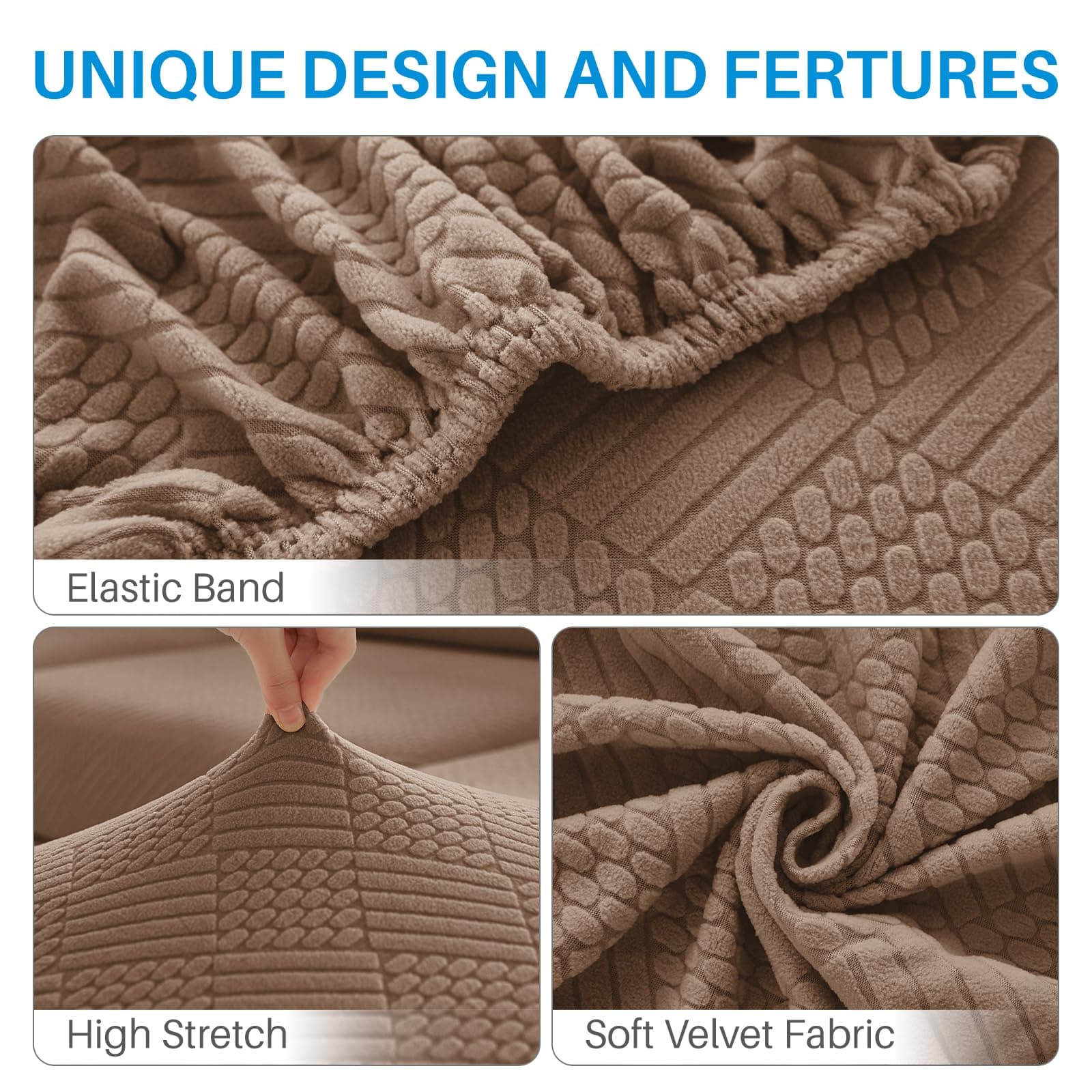 Deep Dream 6 Piece Sectional Couch Covers L Shaped for Left/Right Sectional - Thumbnail 2