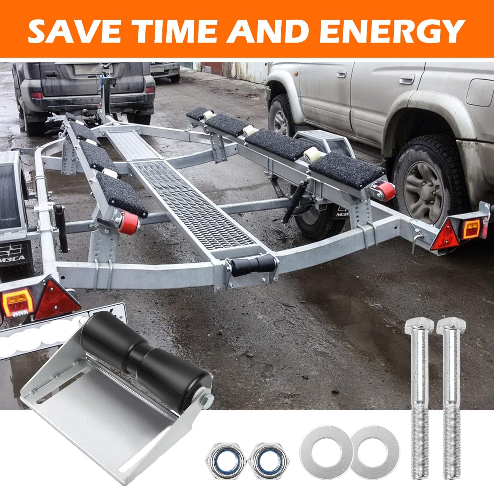 DTNESS 1557 12 Inch Boat Trailer Rollers Keel Roller Kit Panel Brackets Shaft - Thumbnail 2
