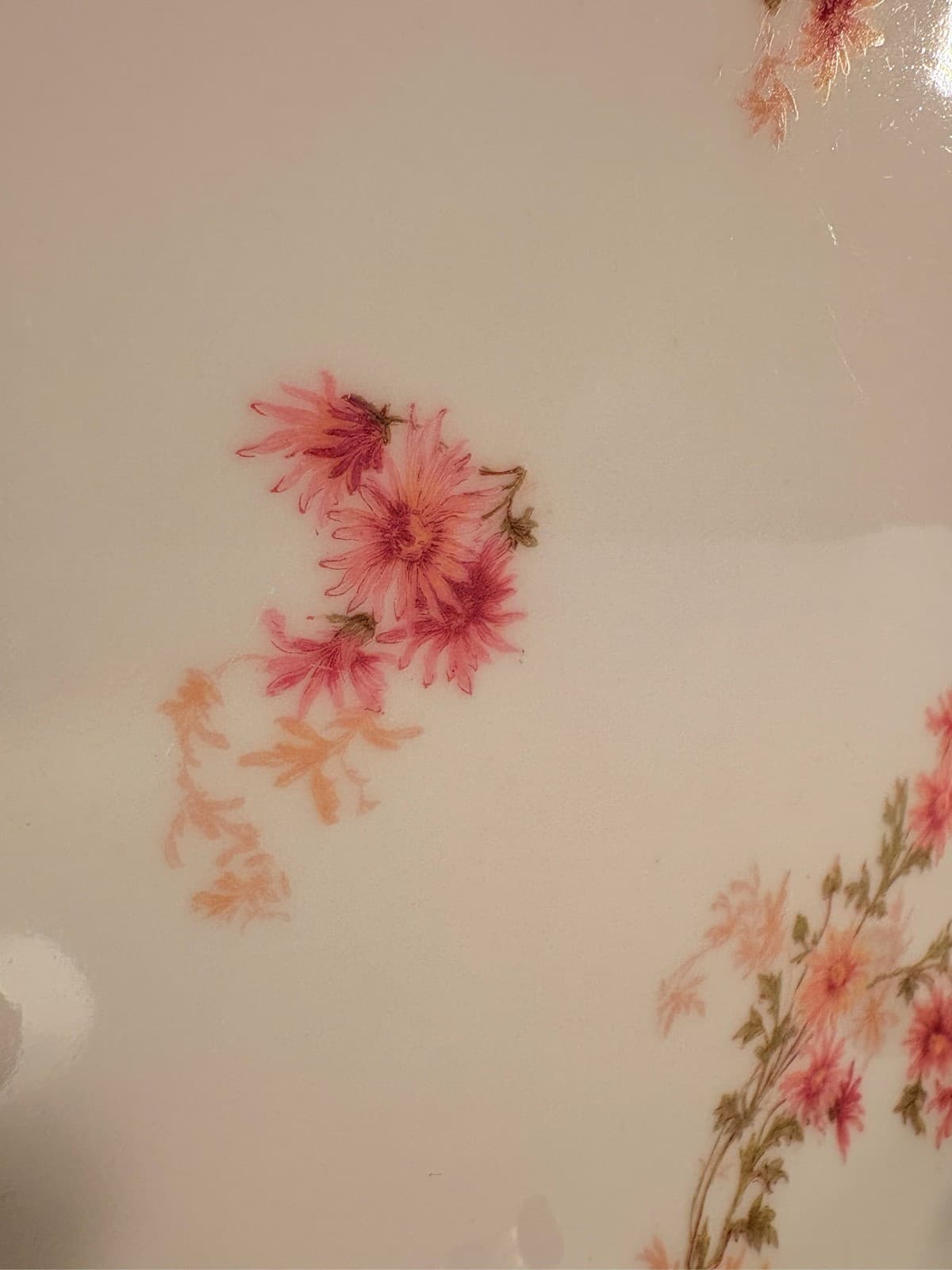 13" CFH GDM Haviland Limoges Platter Pink Floral Gold Shell - Thumbnail 4