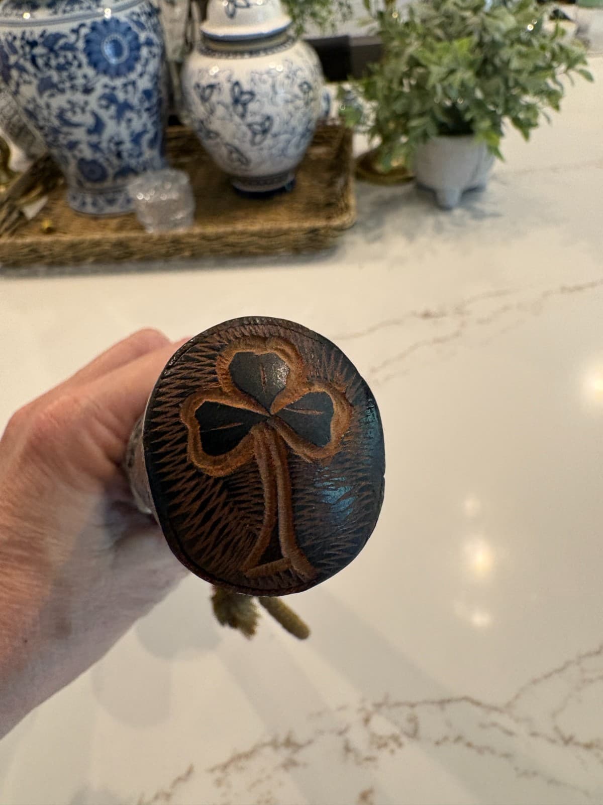 No Reserve! Vintage Irish Blackthorn Shillelagh Harp Shamrock Bar Pub Decor - Thumbnail 4
