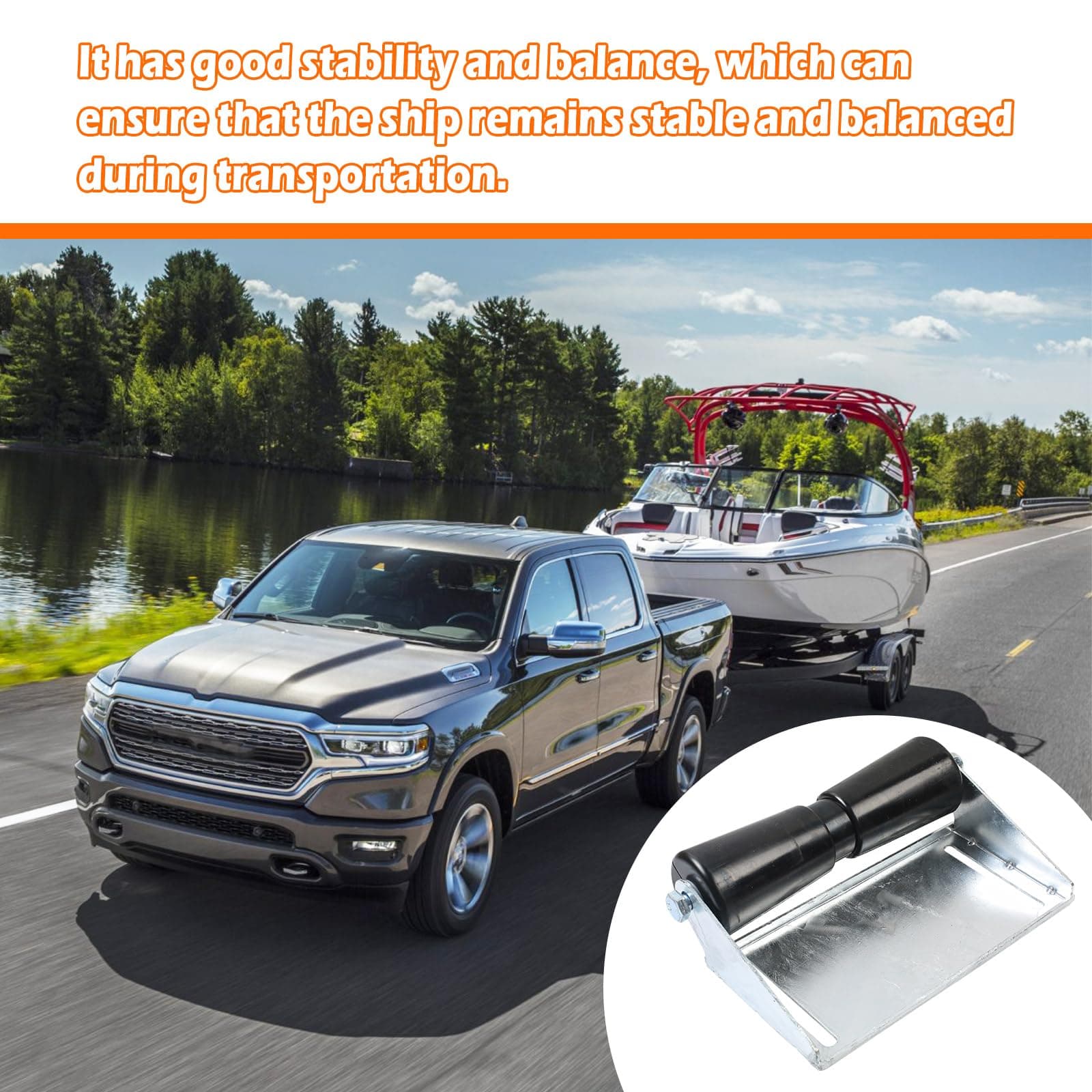 DTNESS 1557 12 Inch Boat Trailer Rollers Keel Roller Kit Panel Brackets Shaft - Thumbnail 4