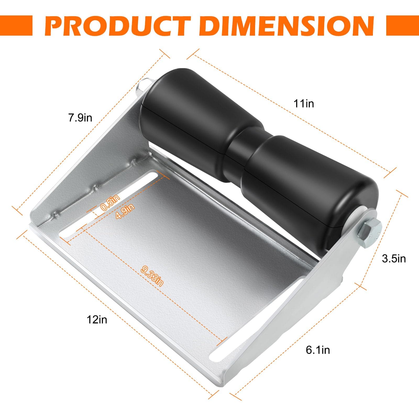 DTNESS 1557 12 Inch Boat Trailer Rollers Keel Roller Kit Panel Brackets Shaft - Thumbnail 5