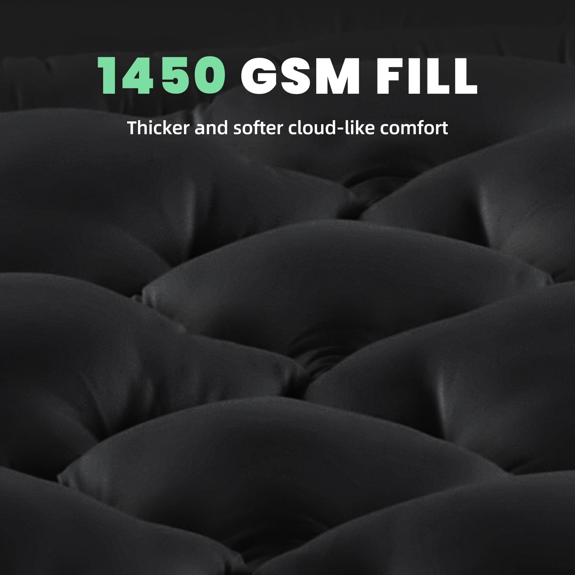 BDEUS King Mattress Pad Topper 21" Deep Pocket 1450GSM Four Leaf Clover Black - Thumbnail 2