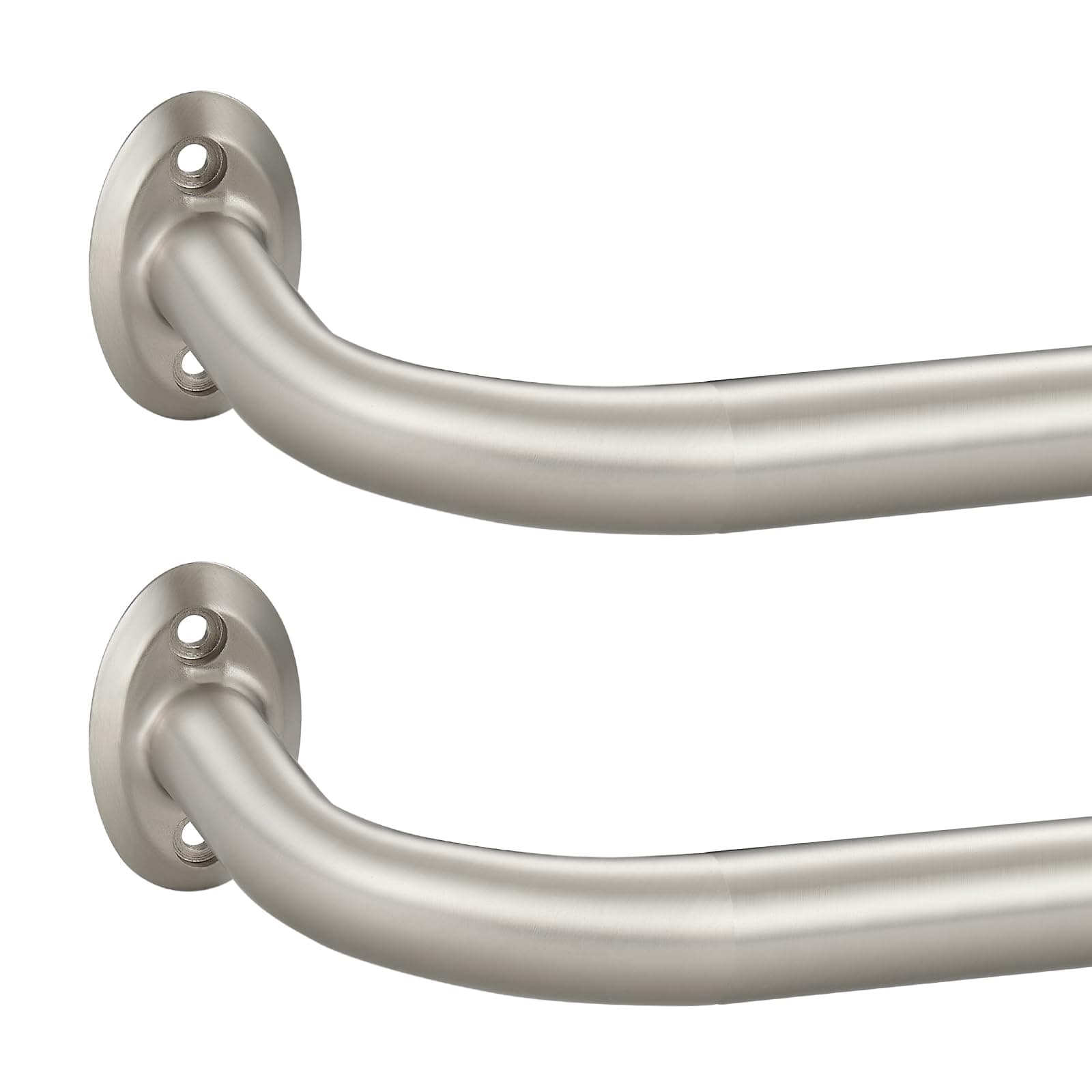 2 Pack 1" Wrap Around Curtain Rods 28-56" Splicing Adjustable Satin Nickel
