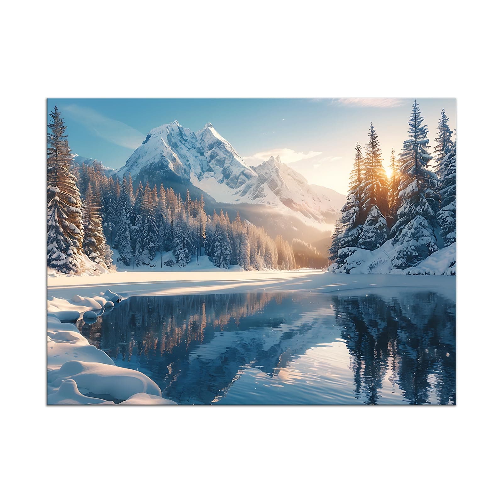 Mountain Landscape Canvas Wall Art 24''Wx18''H Framed Ready to Hang Living Room - Thumbnail 5