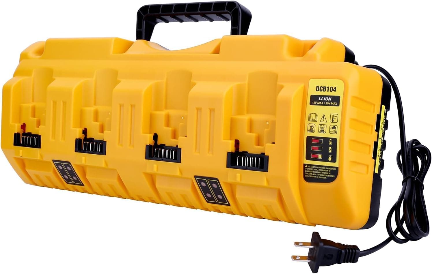 4-Ports Rapid Charger Replacement for Dewalt 12V 20V Max DCB104 Battery Charger