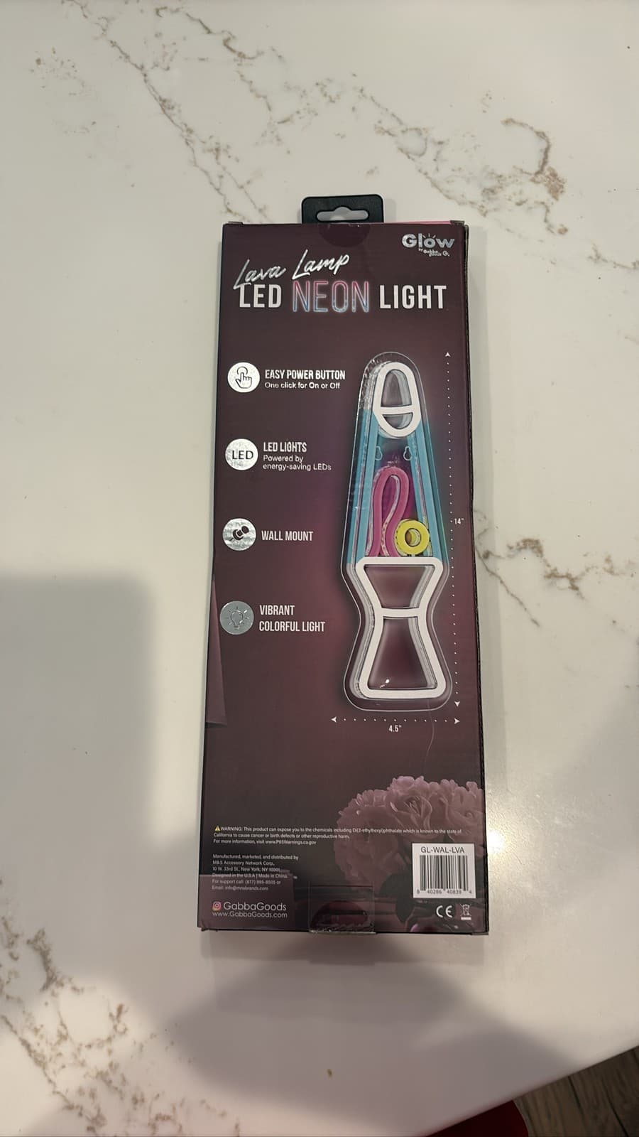 Gabba Goods LED Neon Lava Lamp Light Wall Mount Colorful Glow 14 - Thumbnail 2