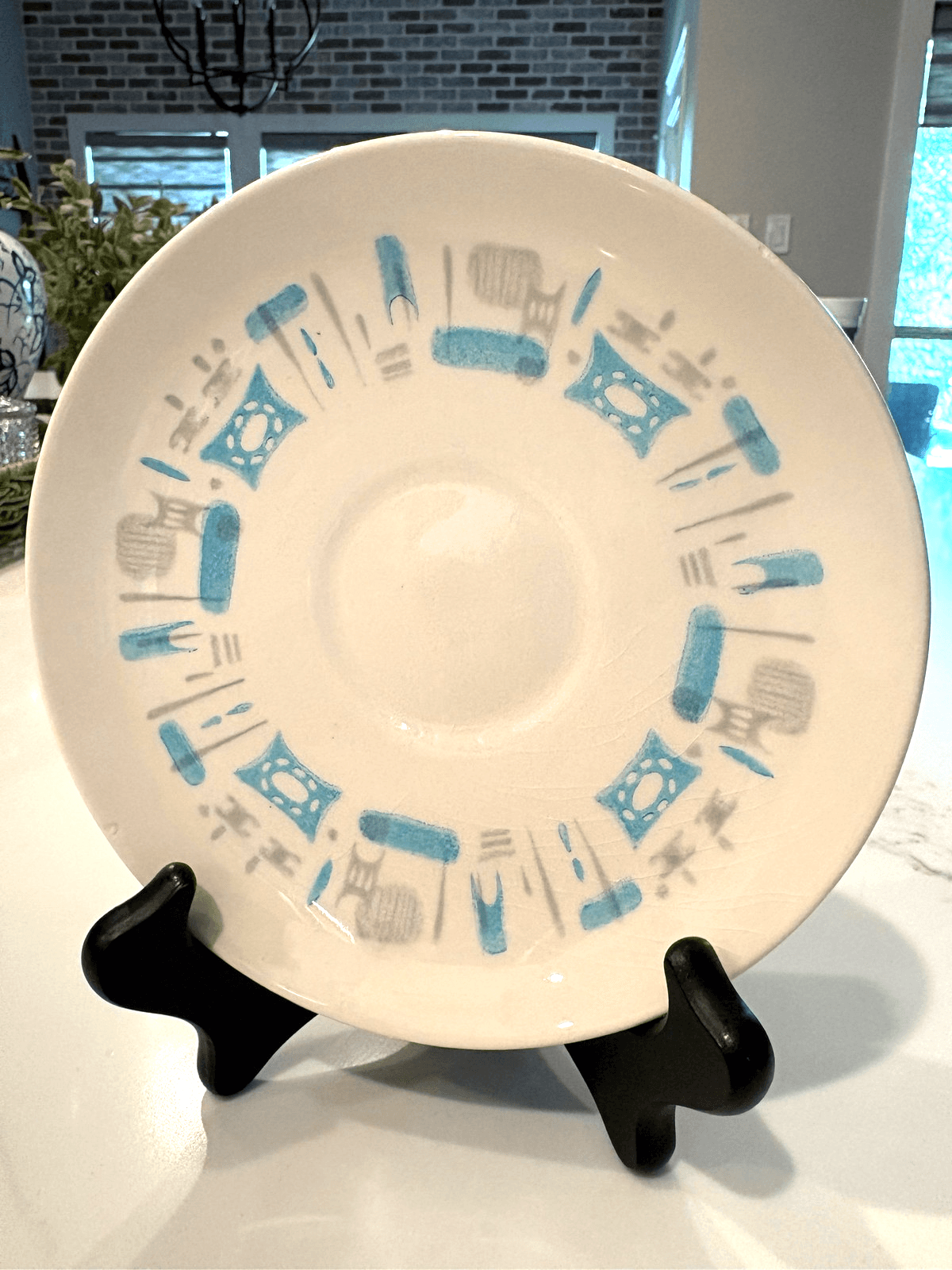 Royal China Blue Heaven Saucer Atomic MCM Mid Century Modern Replacement Plate