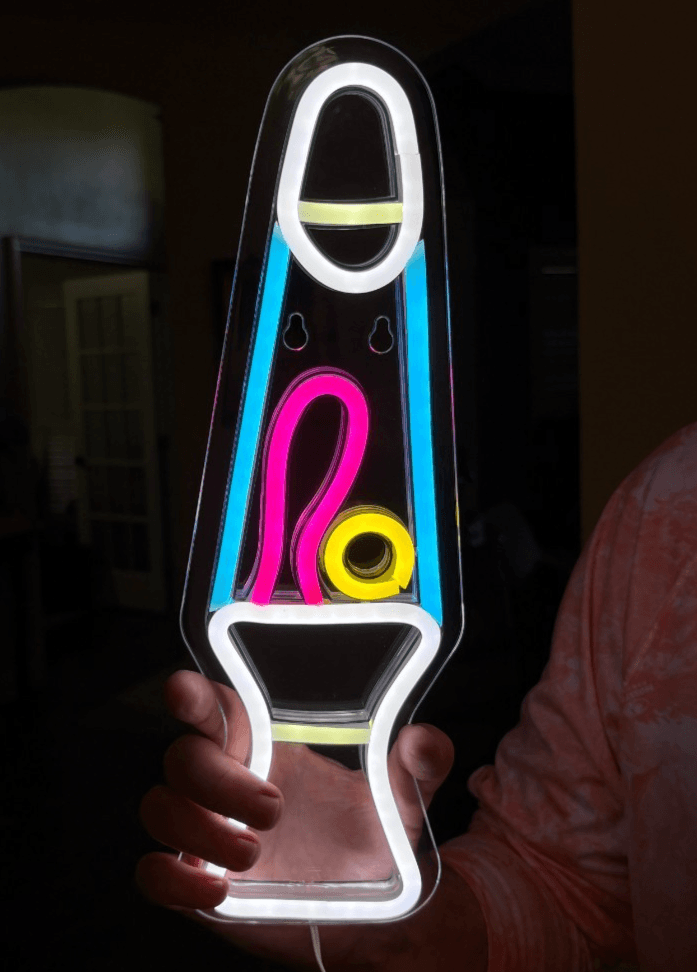 Gabba Goods LED Neon Lava Lamp Light Wall Mount Colorful Glow 14