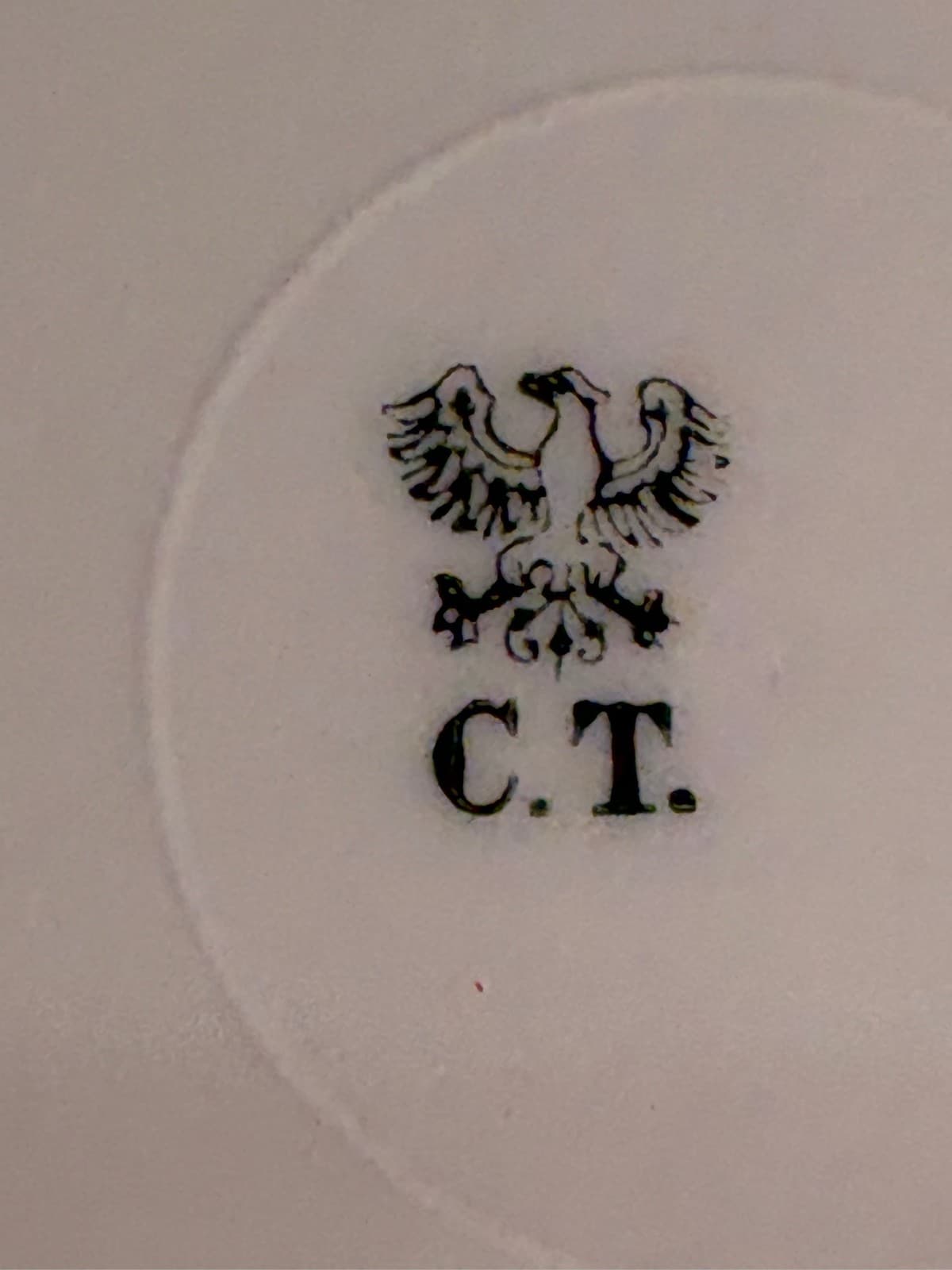 Carl Tielsch (C.T.) Germany Hand Painted Pink Roses Scalloped Cabinet Plate - Thumbnail 2