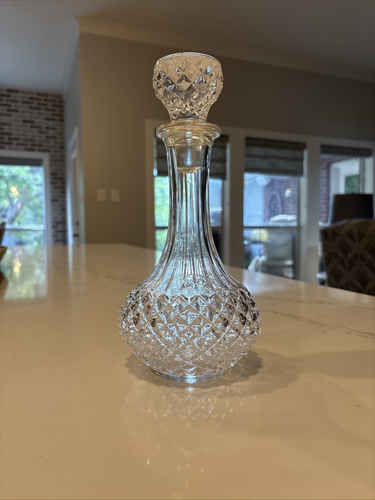 Crystal Decanter Cristal D'Arques-Durand Longchamp 24% Genuine Lead Crystal 10.5