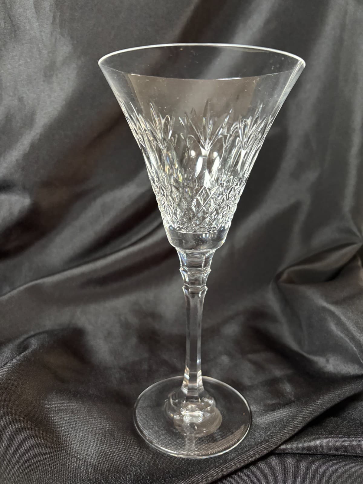 (6) Mikasa Regent Crystal Wine Glass Goblet Stemware Cut Criss-Cross Ovals - Thumbnail 2