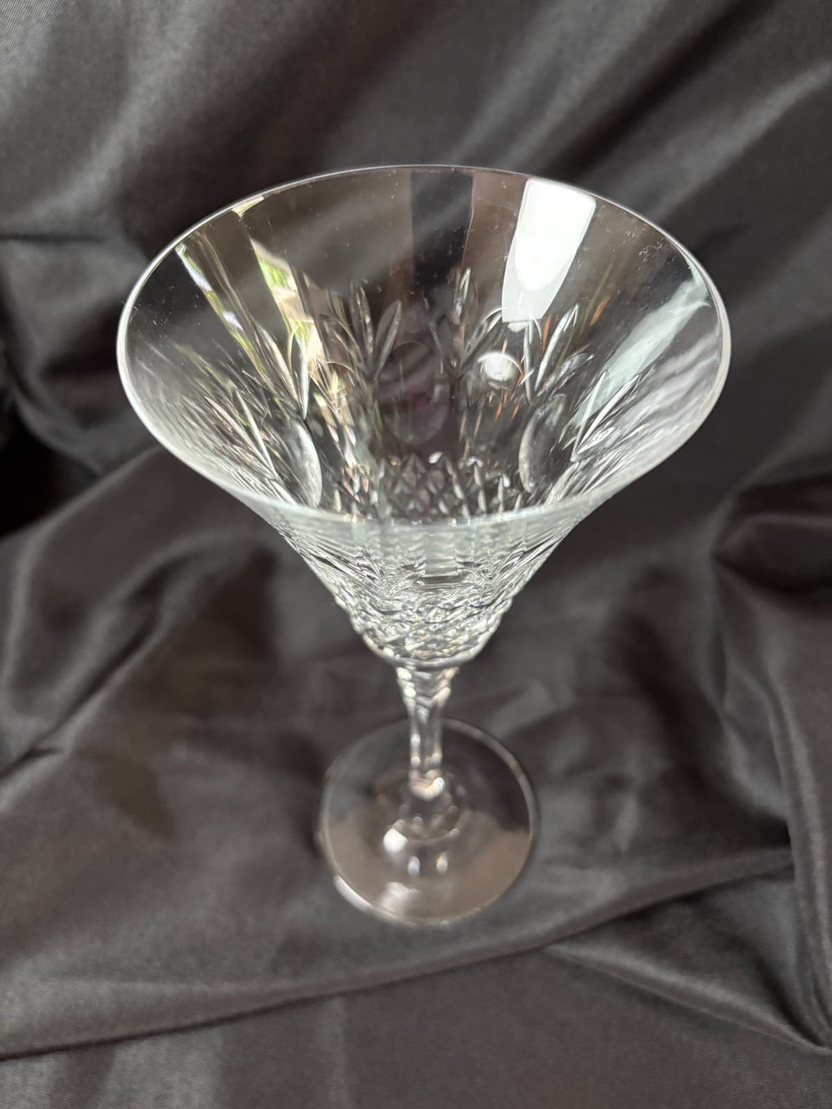 (6) Mikasa Regent Crystal Wine Glass Goblet Stemware Cut Criss-Cross Ovals - Thumbnail 3