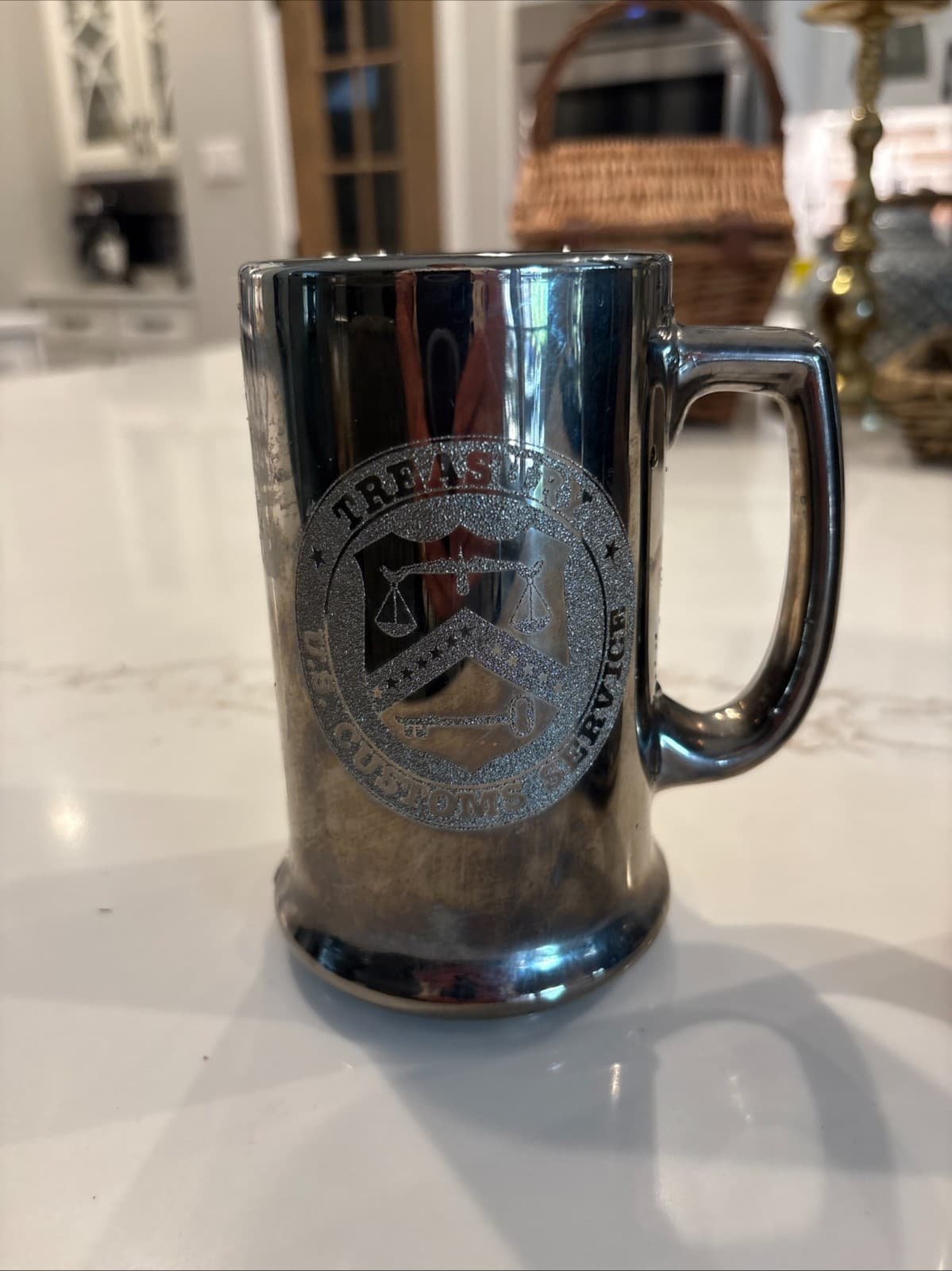 2 U.S. Customs Service & Department of Homeland Security Etched Glass Beer Mugs - Thumbnail 7