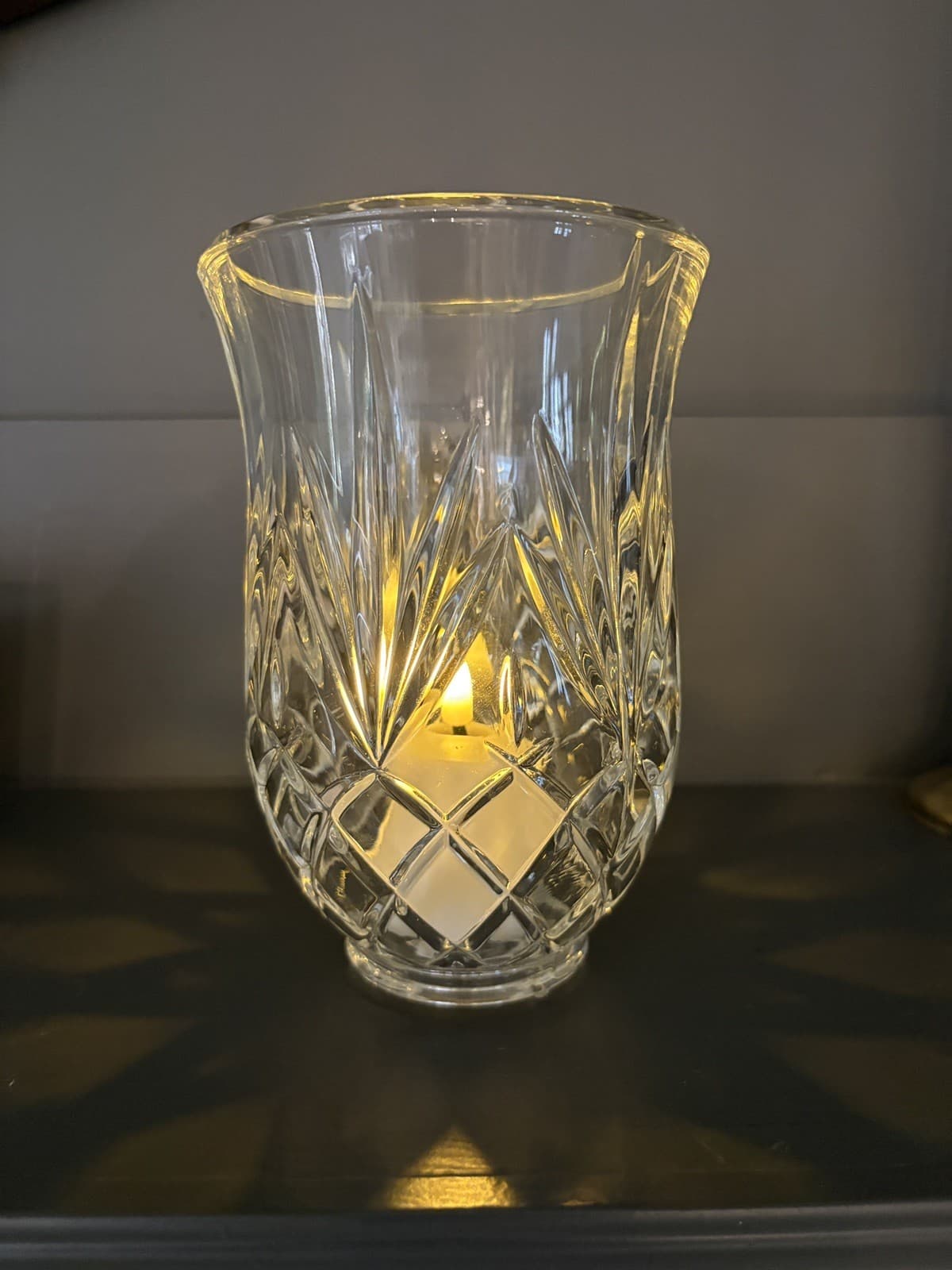 St George 24% Lead Crystal SGRB Replacement Hurricane Shade /Fan Diamond Cut