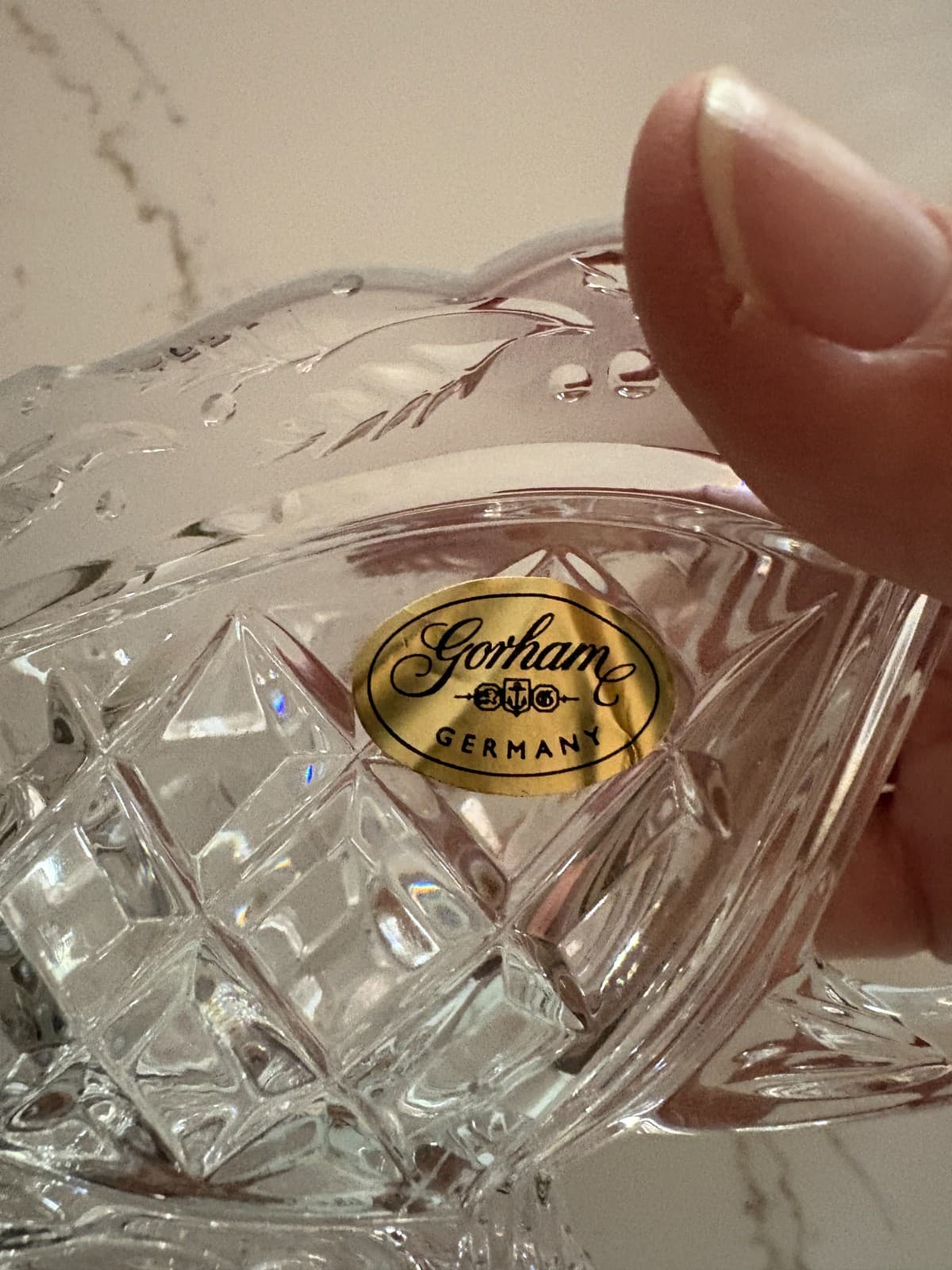 Elegant Gorham Crystal "Holiday Traditions" Sleigh Creamer and Sugar Christmas - Thumbnail 4