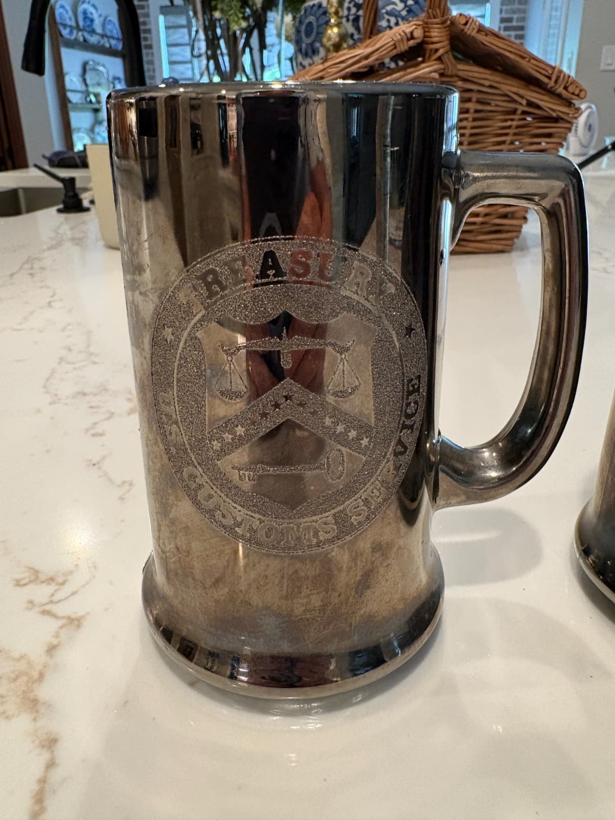 2 U.S. Customs Service & Department of Homeland Security Etched Glass Beer Mugs - Thumbnail 5