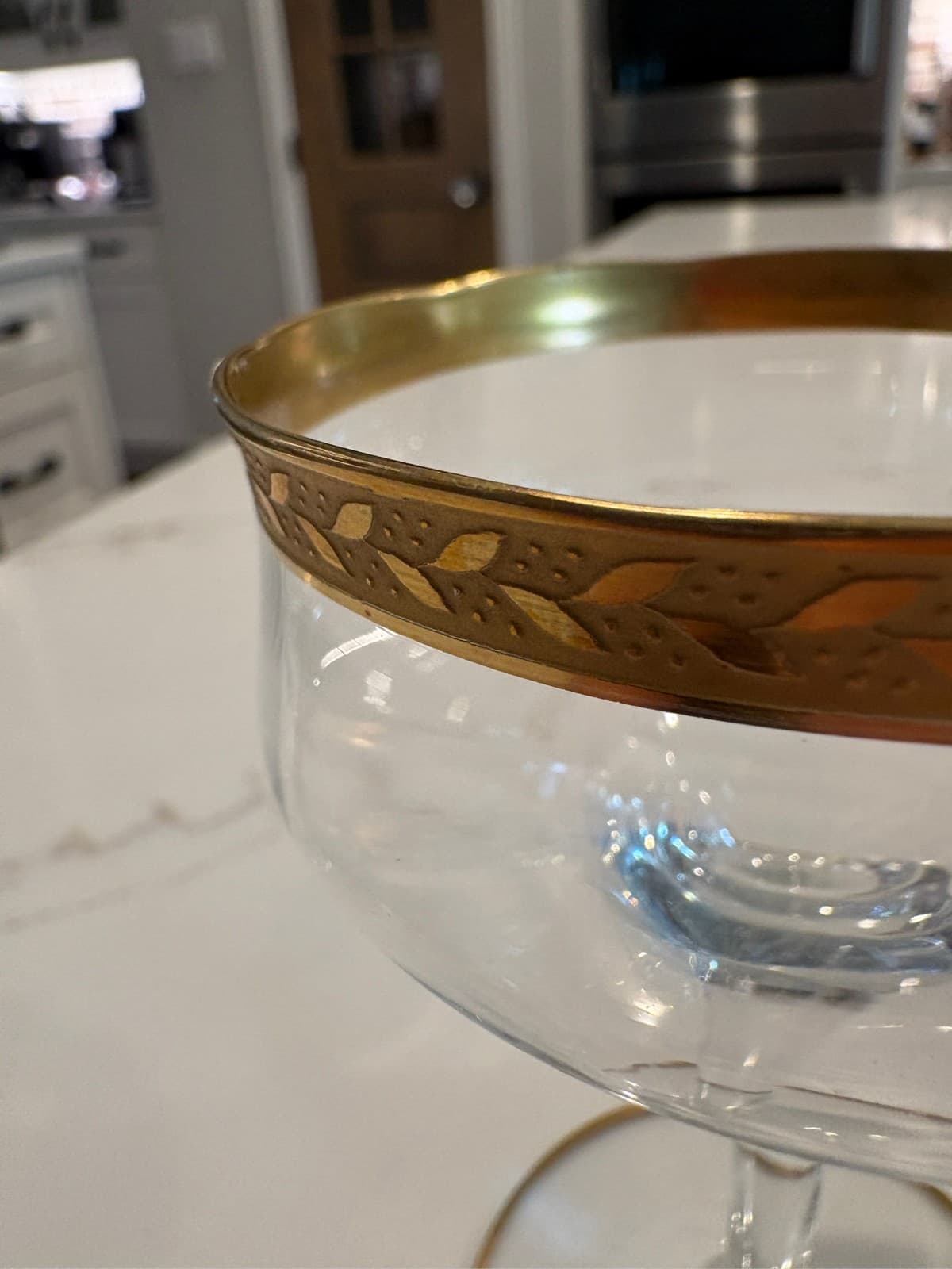 Tiffin Franciscan Minton Laurel Gold Encrusted Coupe Champagne Glass - Thumbnail 2