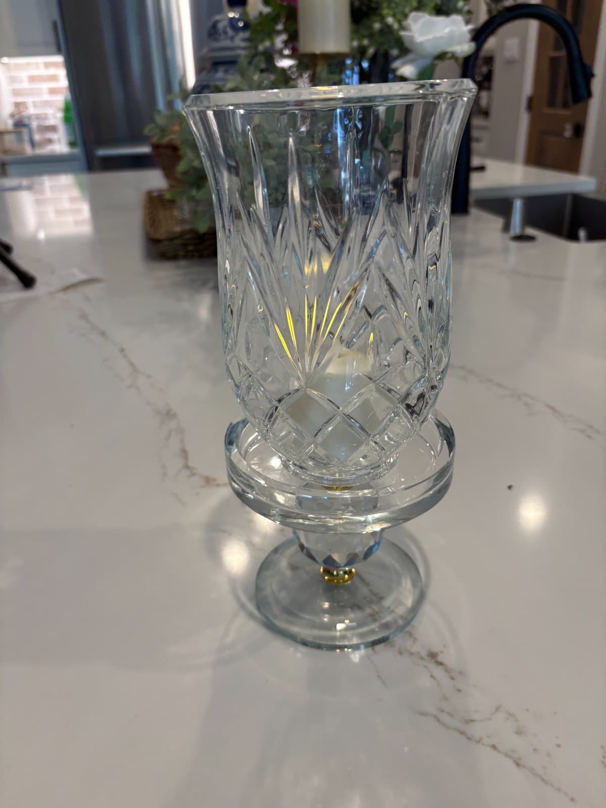 St George 24% Lead Crystal SGRB Replacement Hurricane Shade /Fan Diamond Cut - Thumbnail 3