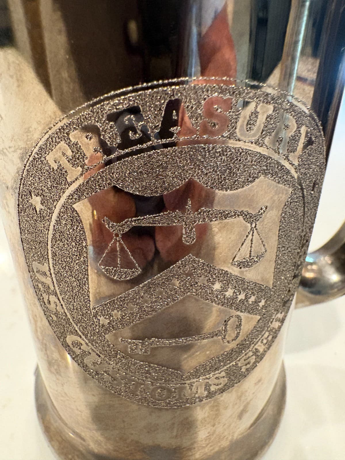 2 U.S. Customs Service & Department of Homeland Security Etched Glass Beer Mugs - Thumbnail 4