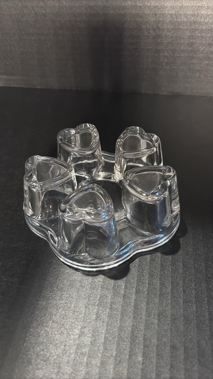 Clear Glass Teapot Warmer Stand Heart Shaped Pillar Candle Holder - Thumbnail 2