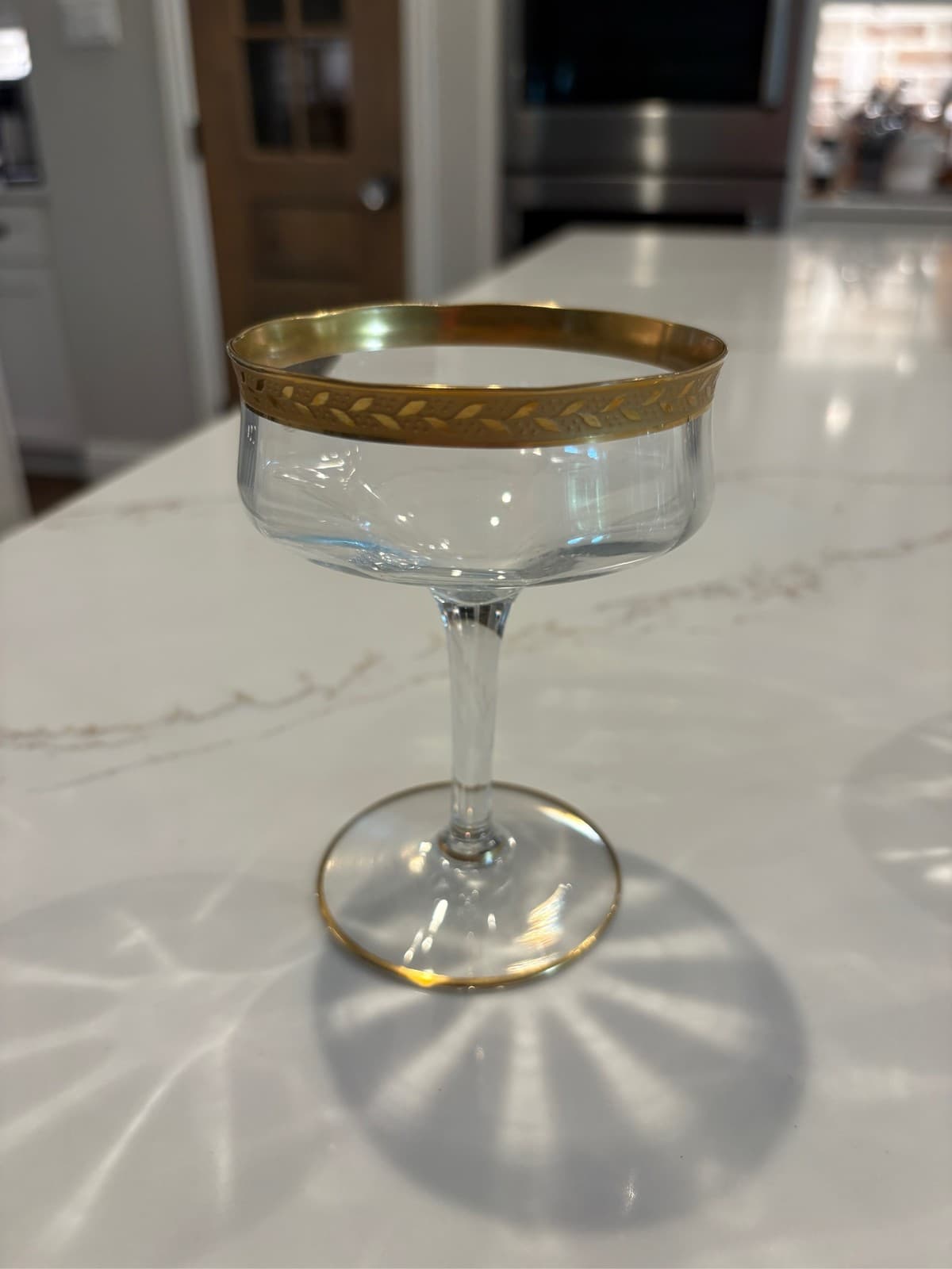 Tiffin Franciscan Minton Laurel Gold Encrusted Coupe Champagne Glass
