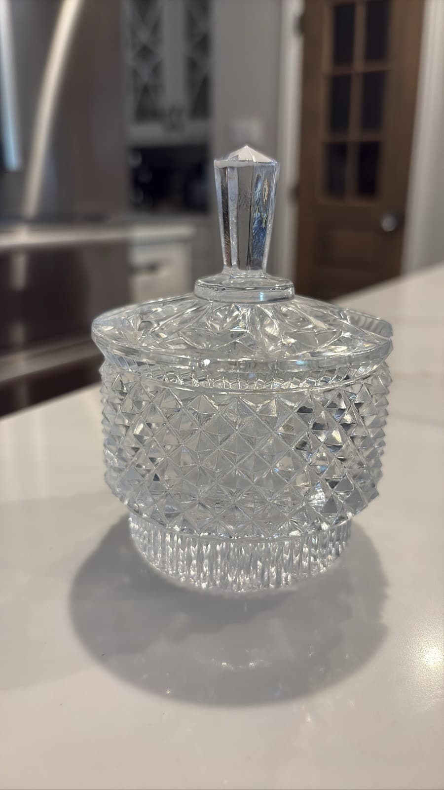 Anchor Hocking Wexford Sugar Bowl Clear Glass Lidded Jam Candy Dish