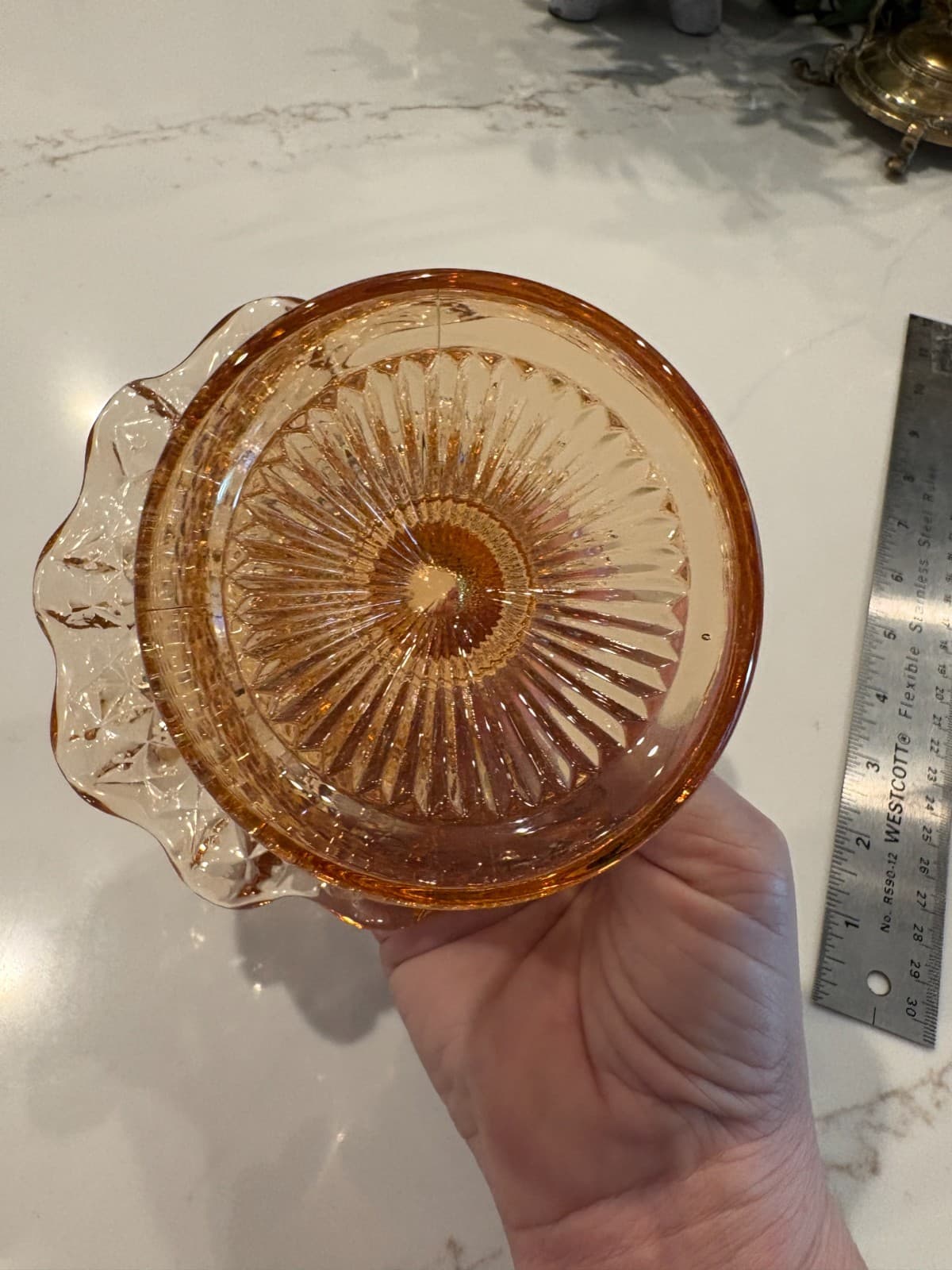 Westmoreland Amber Hobnail Glass Candy Dish Footed Bowl Vintage Collectible - Thumbnail 3