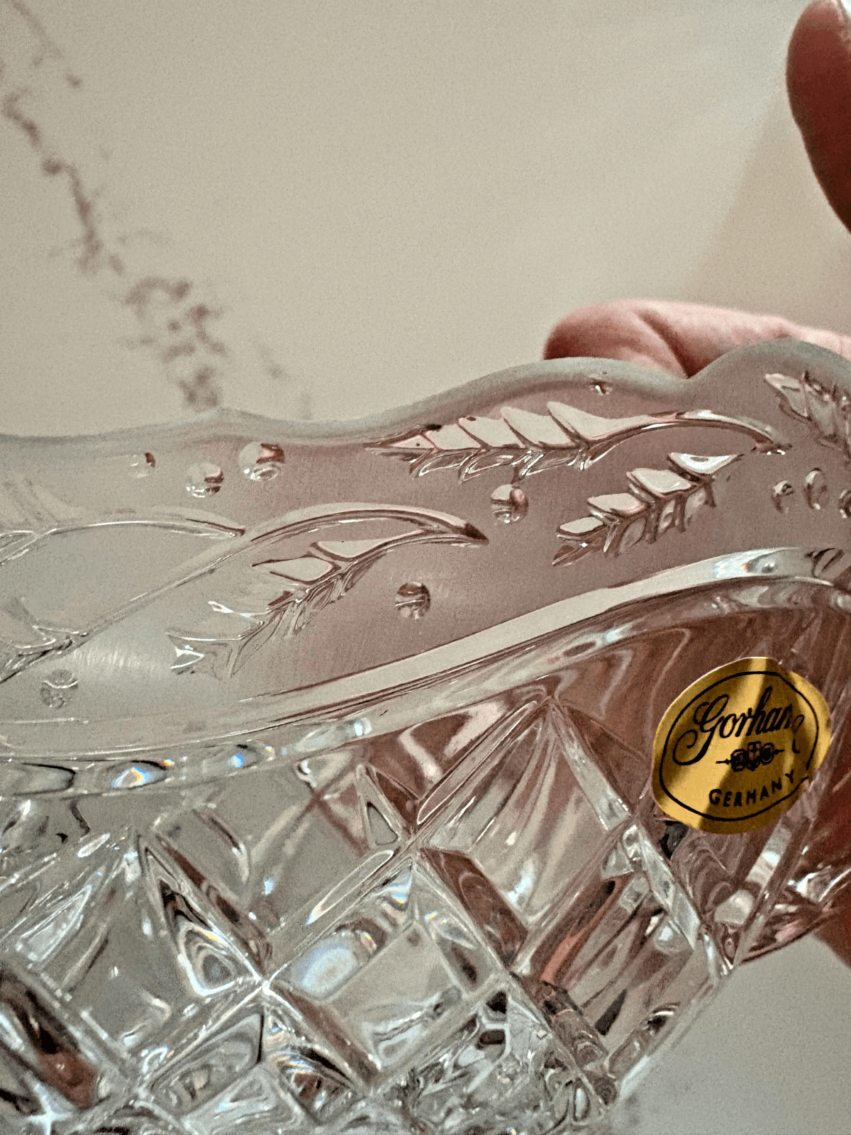 Elegant Gorham Crystal "Holiday Traditions" Sleigh Creamer and Sugar Christmas - Thumbnail 5