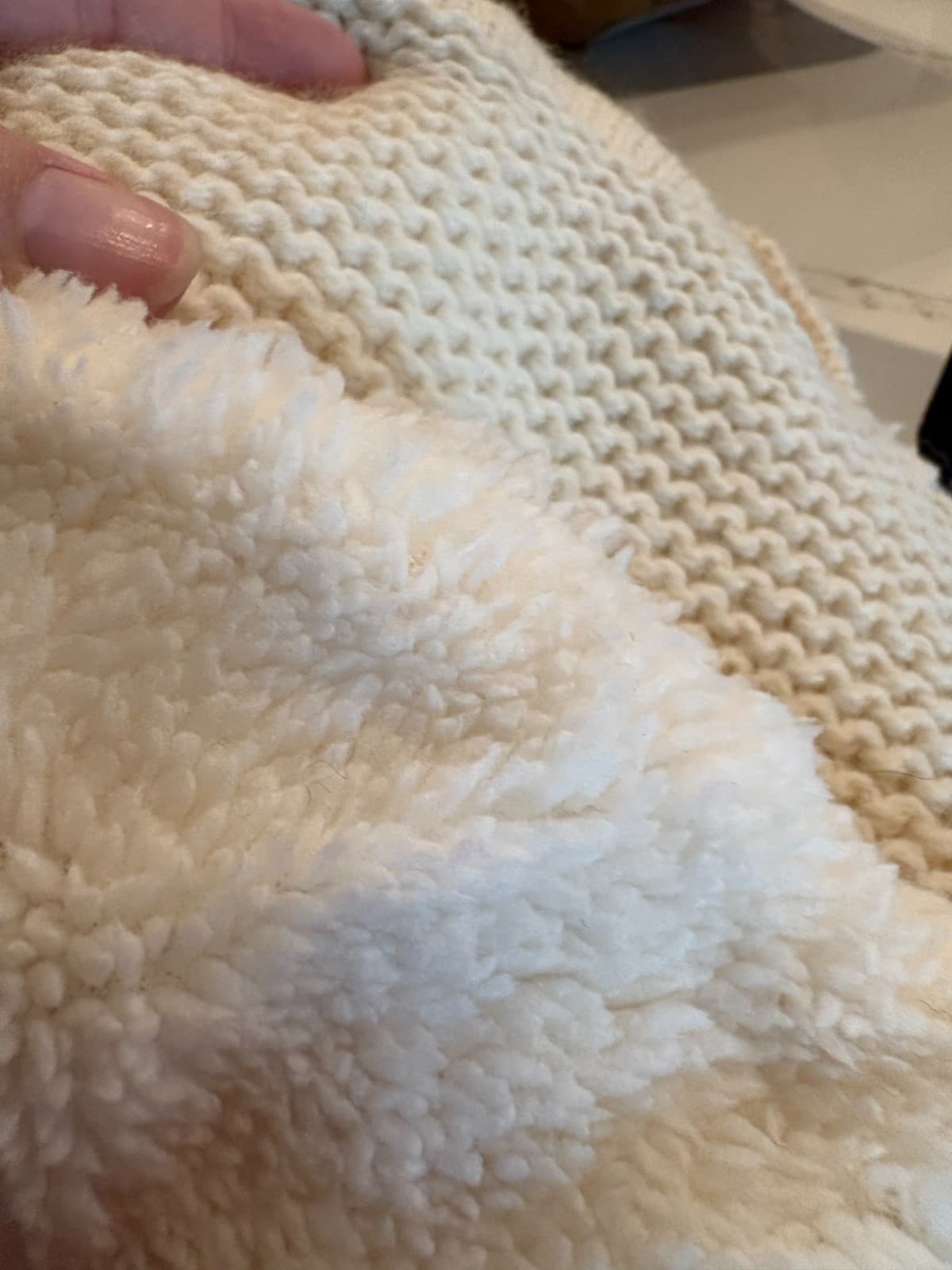 Nirvanna Designs Hand Knit 100% Wool Hood Balaclava Sherpa Lined Nepal Ivory - Thumbnail 3