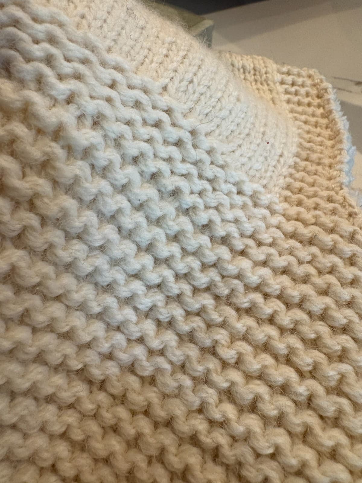Nirvanna Designs Hand Knit 100% Wool Hood Balaclava Sherpa Lined Nepal Ivory - Thumbnail 4