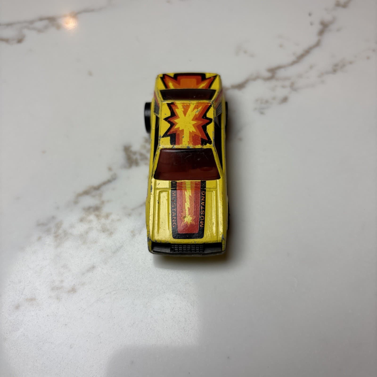 1979 Wheels Turbo Mustang Cobra Yellow Blackwall Hong Kong 1/64 - Thumbnail 4