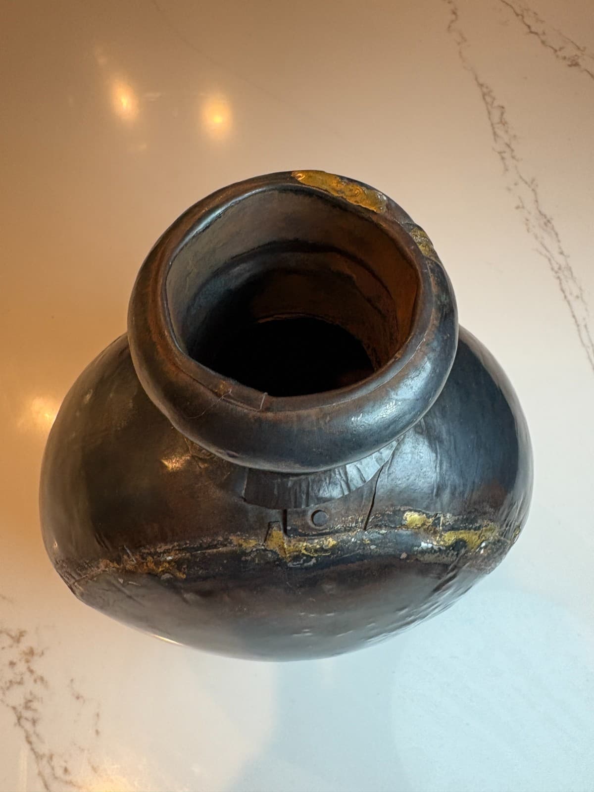ANTIQUE HANDMADE DOVETAILED WROUGHT STEEL IRON CANTEEN WATER BOTTLE FLASK JUG - Thumbnail 5