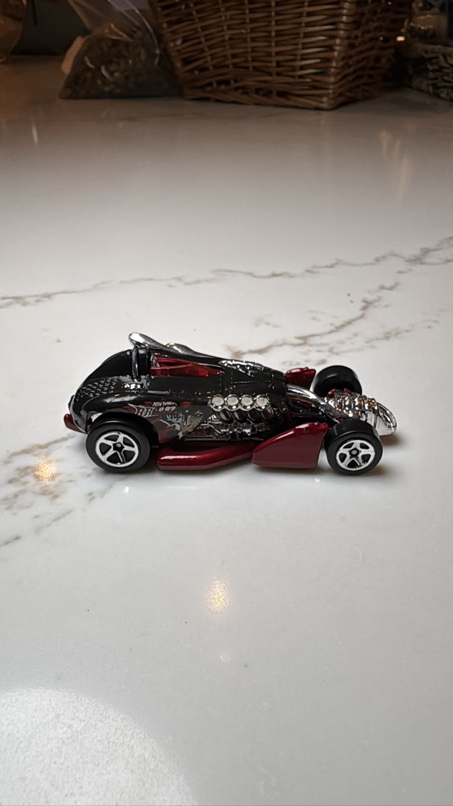 1996 Wheels Salt Flat Racer Black & Maroon Diecast 1:64 Scale Car