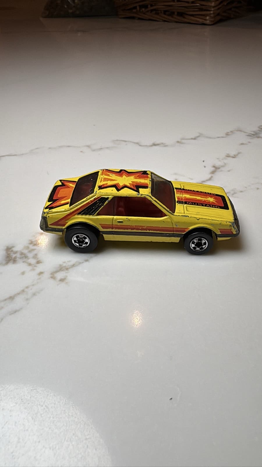 1979 Wheels Turbo Mustang Cobra Yellow Blackwall Hong Kong 1/64